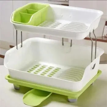 2 Tier Plastic Dish Rack 