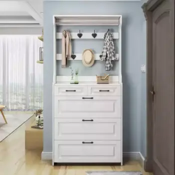 Multi-Function Hallway Shoe Cabinet with Coat Rack (24cm Slim Design)