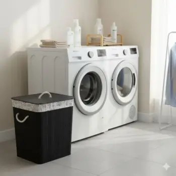 Black Eco-Friendly Bamboo Laundry Basket