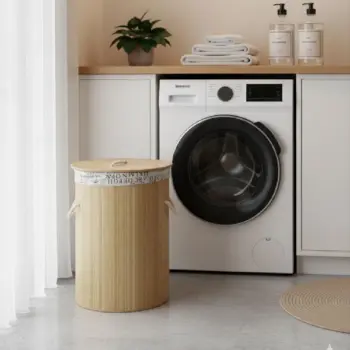 Round Eco-Friendly Bamboo Laundry Basket