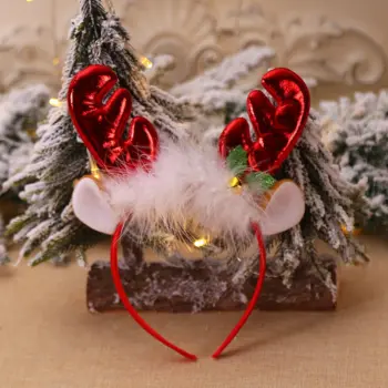 Christmas Elk Horn Headband with Bells