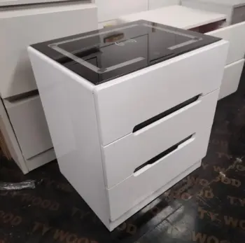 Bedside Table with LED Lighting & Smart Charging Interface