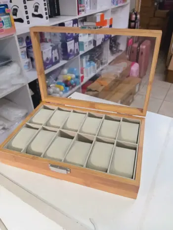 12 Slot Wooden Watch Organizer