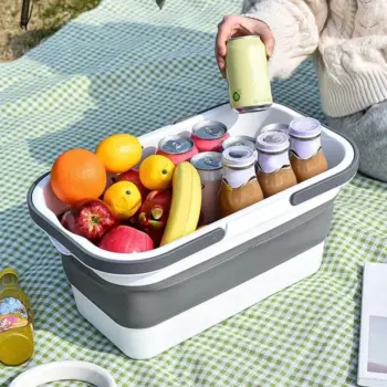 3 in 1 Foldable Collapsible Camping Hand Basket