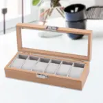 6 Slot Wooden Watch Organizer