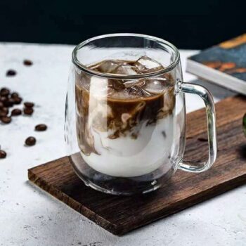 Double Walled Insulated Glass Coffee Mugs ( A Pair )