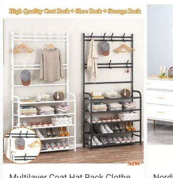 Multifunction Shoe, Hat and Cloth Hanger Rack 