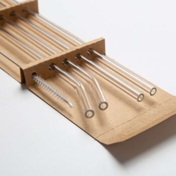 4 Pcs Reusable Glass Straws