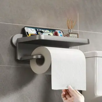 Punch Free Wall Mounted Tissue / storage Rack 