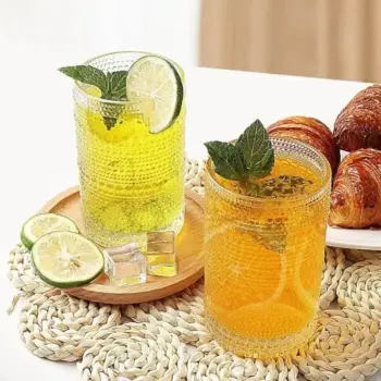 6 Pcs set Embossed Water/Juice Glass