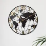 Large World Map Wall Clock for Living Room