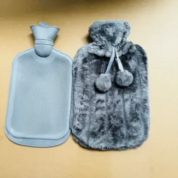 Hot Water Bottle with Fur Fleece Cover
