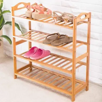 4-Layer Natural Bamboo Shoe Rack