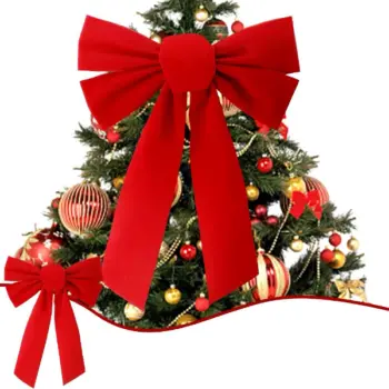 Large Red Velvet Christmas Bow
