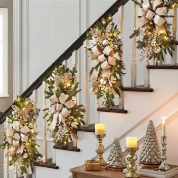 Christmas Swag Wreath Pendant with LED Lights