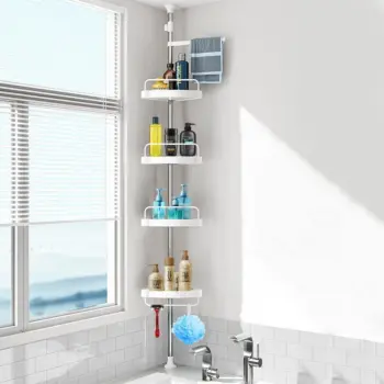 4 Tier Adjustable Telescopic Multi-Corner Shelf Organizer