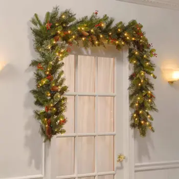 Christmas Predecorated Garland with Lights