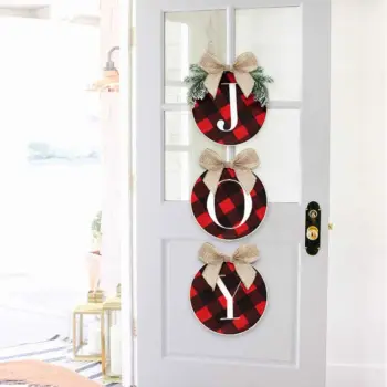 Christmas Wreaths with Joy Sign