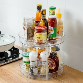 2-Layer 360° Rotation Cabinet Turntable Organizer/Lazy Susan