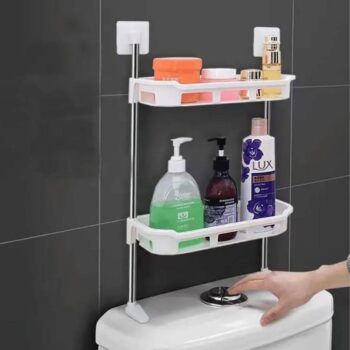 A detachable 2-storey toilet top organizer rack