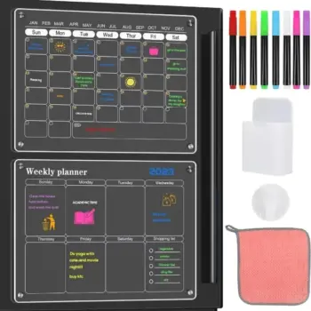 2 Piece Magnetic Monthly/Weekly Fridge Planner Set