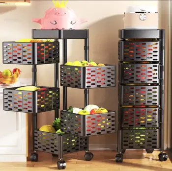 Heavy Duty 5 Tier Square Multi Layer Basket Storage Rack