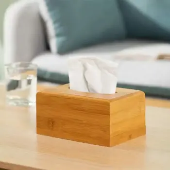 Natural Bamboo Tissue Box Holder