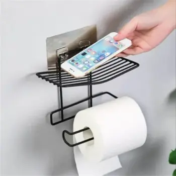 Wall-Mounted Tissue Holder with Rack