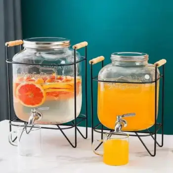 Glass Dispenser with Metallic Stand