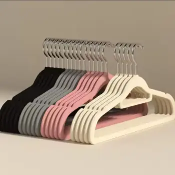 10pcs Velvet Non-Slip Hangers with Tie Bar