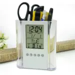 Digital LCD Desk Pen Holder & Organizer