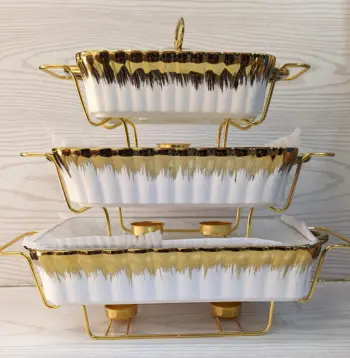 3Pcs Ceramic Food Warmer Set
