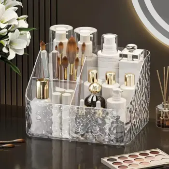 5-Grid Acrylic Remote / Cosmetic Organizer