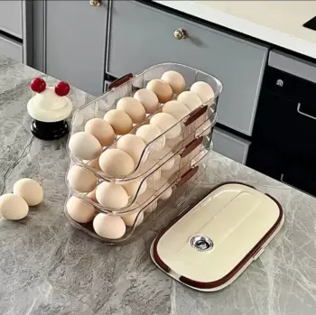 Acrylic Stackable Automatic Sliding Egg Storage Box