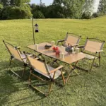 Foldable Camping Picnic Table with 4 Chairs