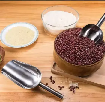 Stainless steel grain scooper