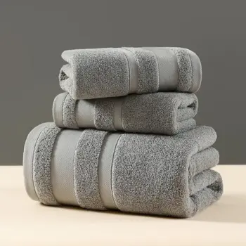 3-Piece Combed Cotton Bath Towel Set