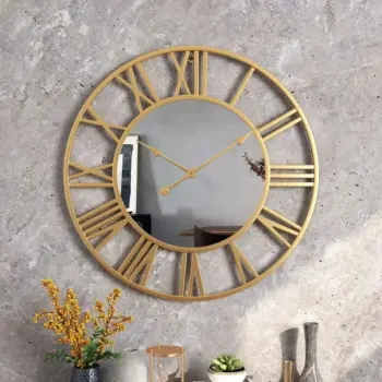 Creative Metal Wall Clock with Mirror