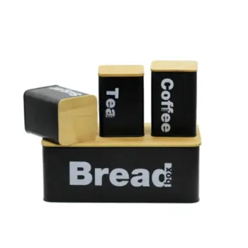 New Design Bread Bin and 3 Canister Set