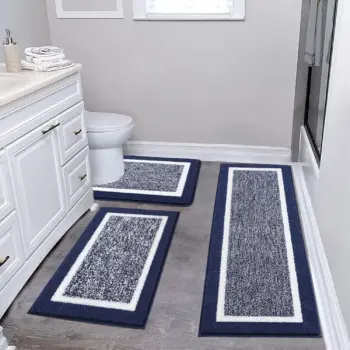 3in1 Absorbent Cloakroom/Bathroom Mat Set
