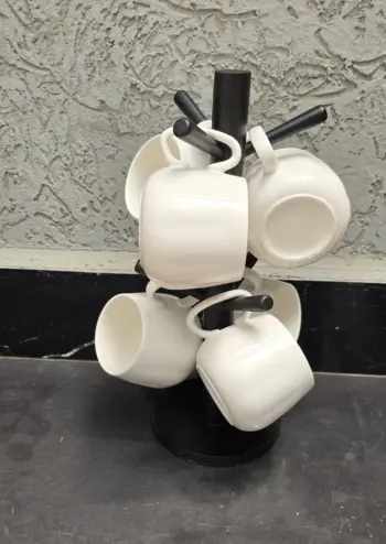 6-piece Unique Cappuccino Cups Set with Bamboo Stand