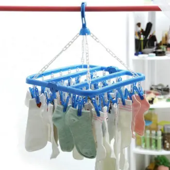 Portable 32 Clips Drying Rack