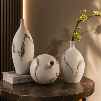 Small Neck Glossy Wave Vase Set