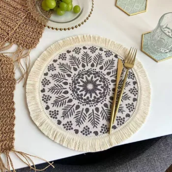 6PC Boho Round Woven Placemats