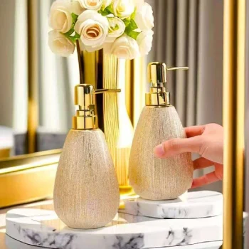 Golden Ceramic Press Bottle