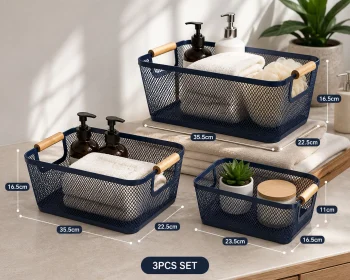 3PCS Mesh Storage Basket Set